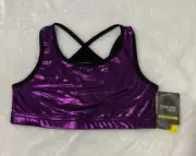Danskin Now Performance Girls Criss Cross Back Foiled Purple Bra Top Large 10-12