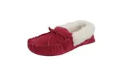 Eastern Counties Leather Womens/Ladies Soft Sole Wool Lined Moccasins (Crimson) (3 UK)