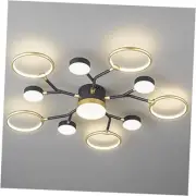 11-Light Semi Flush Mount Ceiling Light LED 4000K Sputnik 11 Lights Black Gold