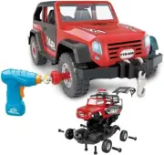 2in1 Take Apart Jeep Car Stem Learning Assembly Playset With Functional Batteryp