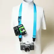 BLUE Adjustable Camera Neck Strap w/ Peak Design Anchors 1.25" wide EXCLUSIVE