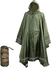 [Nomadnia] Plus Size Rain Poncho with Hood and Reflective Stripes, Big and Tall Rain Poncho, Ideal as Rain Ponchos for Adults