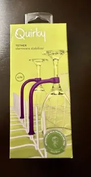 Quirky Tether Stemware Stabilizers for Dishwasher 4 Pack Purple NEW!!!