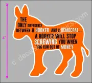 TRUMP 2020 STICKER DEMOCRAT HOOKER ANTI BIDEN HARRIS MAGA DEPLORABLE