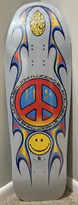 Black Label John Lucero Street Thing Reissue Skateboard Deck - Silver