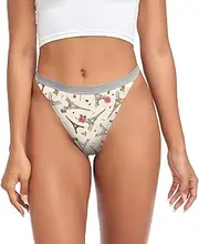 [JHKKU] Women Thongs Sexy Underwear Stretch Breathable G String Panties 2-Pack Briefs