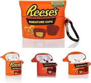 Silicone case Cute case compatible with Apple Airpods 1,2,3&Pro [Snack Candy Series] (Airpods 1 & 2 Case, Reeses)