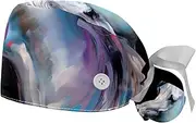 [YTYVAGT] 2-Pc,Gourd-Shaped Working Cap,Fisherman Hat with Buttons and Cotton Sweatband,Animal Horse Painting Art Pattern