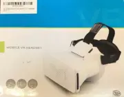 3D VR Glasses Virtual Reality Headset Speaker Handles Mobile Goggles White