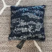 Dona Karan Sapphire Sequin Pillow 12"x12"