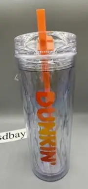 RARE - NEW Dunkin' Summer 2025 Sipper Chiseled Ice /24oz Tumbler/ ORANGE / NWT
