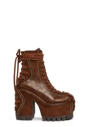[Club Exx] Woodland Lucid Dream Corset Boots - Brown