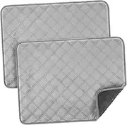 Abaodam 2pcs Washable Reusable Puppy Training Pads with Nonslip Base Soft Plush Absorbent Dog Pee Pads for Crate Floor Car Use Leak Pet Potty Mat Grey