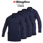 KingGee 4 Pack Workcool Hyperfreeze Polo Long Sleeve Work Shirt Workwear K69790