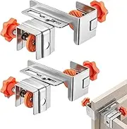 Drawer Face Mounting Clamps - 2X Cabinet Installation Tools | Adjustable Stainless Steel Mounting Jig For Kitchen Carpentry Positioning Workshop