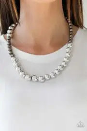 Paparazzi Power To The People - Silver - Necklace & Earrings