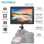 FEELWORLD FW759 7 inch DSLR Camera Field Monitor HD 1280x800 LCD 4K HDMI IPS
