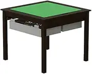 UTEX 2 in 1 Kids Construction Play Table with Storage Drawers and Built in Plate (Espresso with Grey Drwaer)