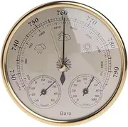 3 in 1 Barometer,Barometer Indoor,Barometer Thermometer Hygrometer,5in Analog Weather Station,Barometers for The Home Wall,Dial Type Barometer,for Home Indoor Office Wall Decor(Gold)