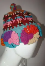 Peruvian Andean Mountain Ollantaytambo chullo hat warm winter