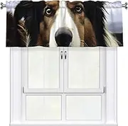 LHBWCVN Sheep Dog Valances for Windows, Rod Pocket Window Treatment Drapes Farmhouse Kitchen Curtains Short Blackout Window Curtains for Living Room Bedroom Decor 54x18 Inch
