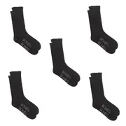 5 Pair Bonds Very Comfy Circulation Crew Cushion Business Mens Black Socks