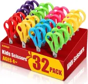 32Pack 5.5" Safety Small School Kids Student round Blunt Tip Craft Scissors Bulk