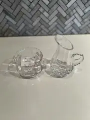Vintage Dartington Crystal England Devon Collection Creamer & Sugar Bowl Set