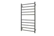 Radiant RTR02 Round Bar Heated Towel Rail - 600 x 1100mm - Gun Metal Grey - Stainless Steel- Bottom Left/Top Right Wiring