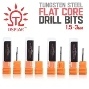 DSPIAE: Precision Tungsten Flat Core Drill Bits | 1.5mm - 3mm