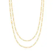 9ct Yellow Gold Silver Filled 55cm Figaro Chain
