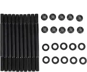 Brilluxa Cylinder Head Stud Bolt Kit 1.6L D16Y D16YZ D16Y7 D16Y8 SOHC Compatible with 1996-2000 Civic - Engine Head Studs Replacement Kit