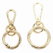 2.8"/1.8" Swivel Snap Hooks with Key Rings, 2Pcs Swivel Clasp Clip, Gold Tone
