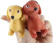 Curious Minds Busy Bags 2 Stretchy Weiner Dog Crushed Bead Sand Filled - Doggy Lover Sensory Fidget Toy Weighted (Random Colors)