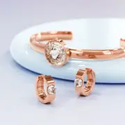 Boxed Modern Bangle and Earrings Set Embellished with SWAROVSKI® Crystals