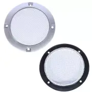 2PC 5 Inch Speaker Cover Silver Frame White Metal Grille Car Audio DJ PA Speaker