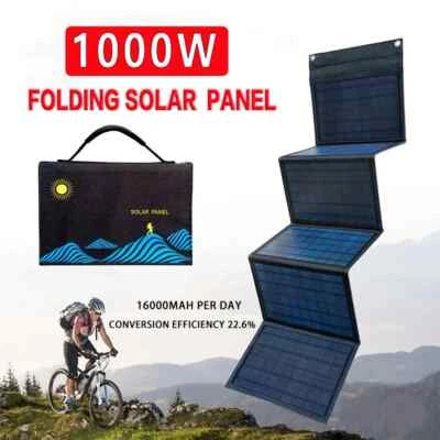 1000W Solar Panel Portable Folding Bag USB+DC Output Solar Charger Outdoor Power