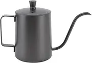 Stainless Steel Gooseneck Kettle, Pour Over Coffee Kettle with Narrow Spout, 0.6 L Handheld Pot for Precise Brewing, Heat Resistant Handle (350ml PTFE Black)
