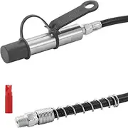 VEVOR Grease Gun Coupler, 10000 PSI High Pressure, 3-Jaw Locking, Quick Release Grease Gun Tip with Hose/Zerk Fittings Cleaner/Leak-Proof Cap, Compatible with All Grease Guns 1/8" NPT Grease Fittings