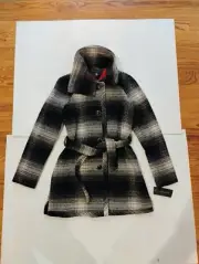 Tommy Hilfiger Belted Button Up Wool Blend Coat Women's XS