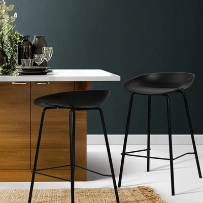 Bar Stools Stool Set of 2 Kitchen Swivel Counter Barstools Dining Chair Metal Bl