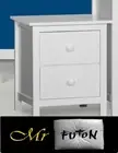 Assembled Ice Hardwood timber 2 drawer Bedside chest table in white