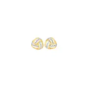 9ct Gold Diamond Triple Knot Stud Earrings