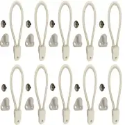10 Sets Shock Cord Loop Bungee Clip Pull Tie Down Tarp Canvas Knobs With Tools