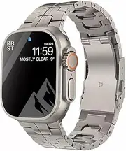 [NeXStrix] Titanium Ultra 2 Band Compatible for Apple Watch 46mm Series 10 Ultra 49mm 45mm 44mm 42mm 41mm 40mm 38mm,Titanium Metal Strap Compatible for iWatch SE Series 9 8 7 6 5 4 3 2 1