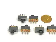 6 pieces Slide Switch SS22F24 2P2T 6 pins 2 Position on/off G5