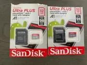 X2 SanDisk Ultra Plus Micro SDHC Memory Card 32GB Class 10 and Adapter Original
