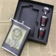 8oz Stainless Steel Hip Flask Leather Flagon Whiskey Wine Bottle Alcohol Kettle