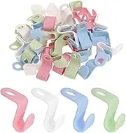 DGQ 48Pcs Multicolor ABS Plastic Closet Organizer Hanger Clips Space Saving Clothes Hanger Extender Hooks