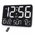 Large Display Digital Wall Calendar Clock with Date Day of Week Alarm White
